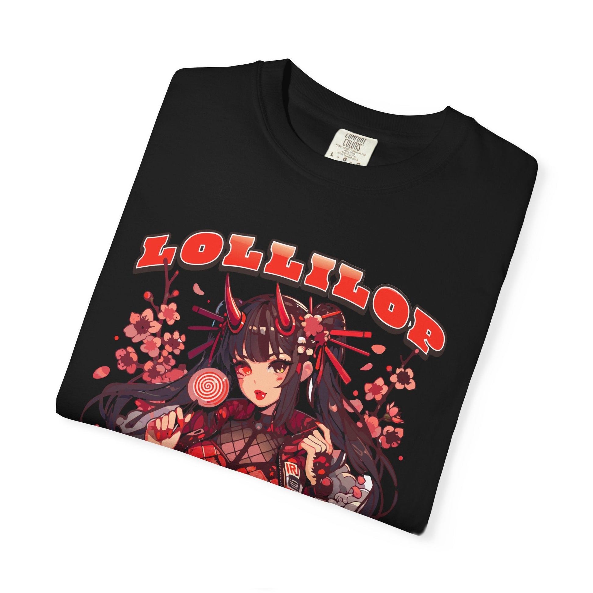 Devil lollipop girl teal t-shirt with anime girl design