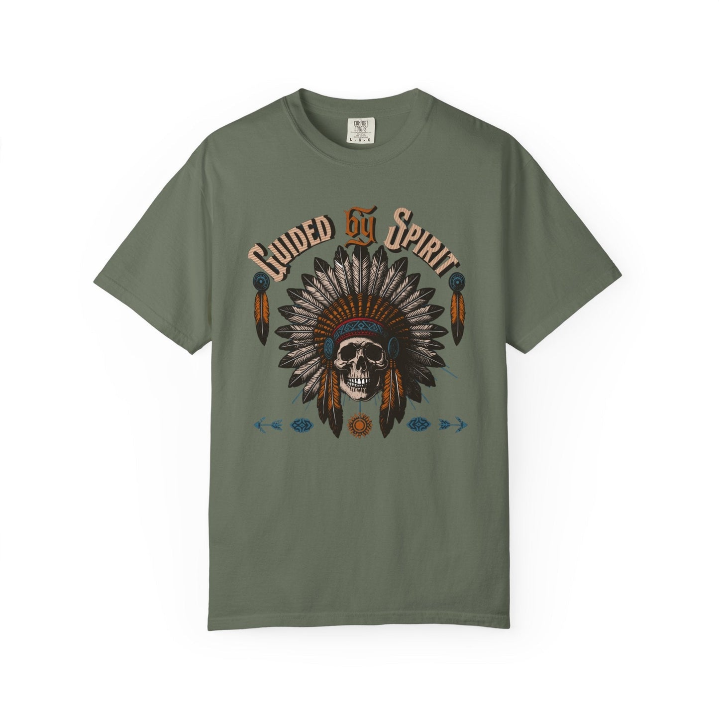 Spirit Skull t-shirt with cool native American headdress guided spirit