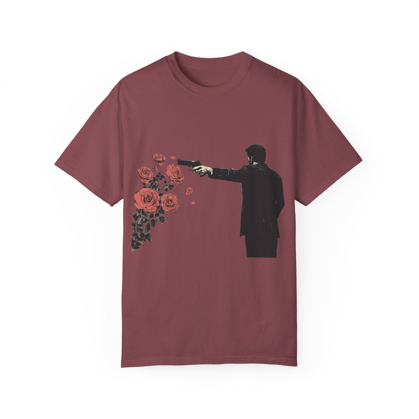 Streetwear gunpoint flowers T-Shirt for art lovers & enthusiasts
