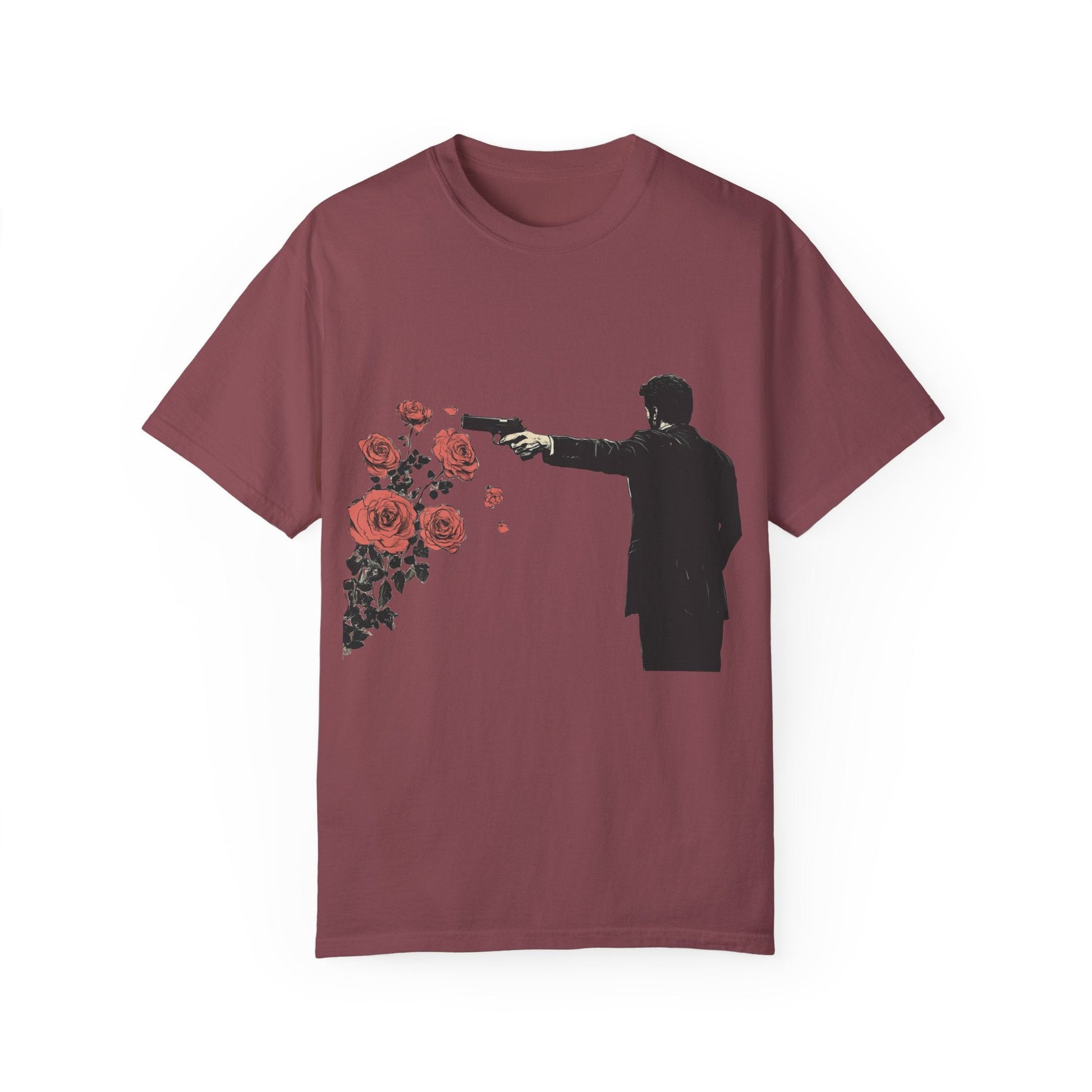 Streetwear gunpoint flowers T-Shirt for art lovers & enthusiasts