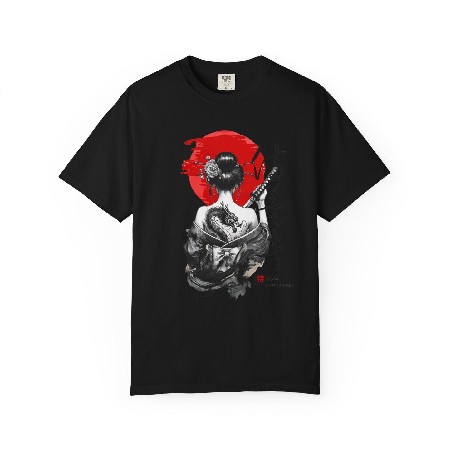 Geisha dragon graphic t-shirt - Japanese inspired cool art design