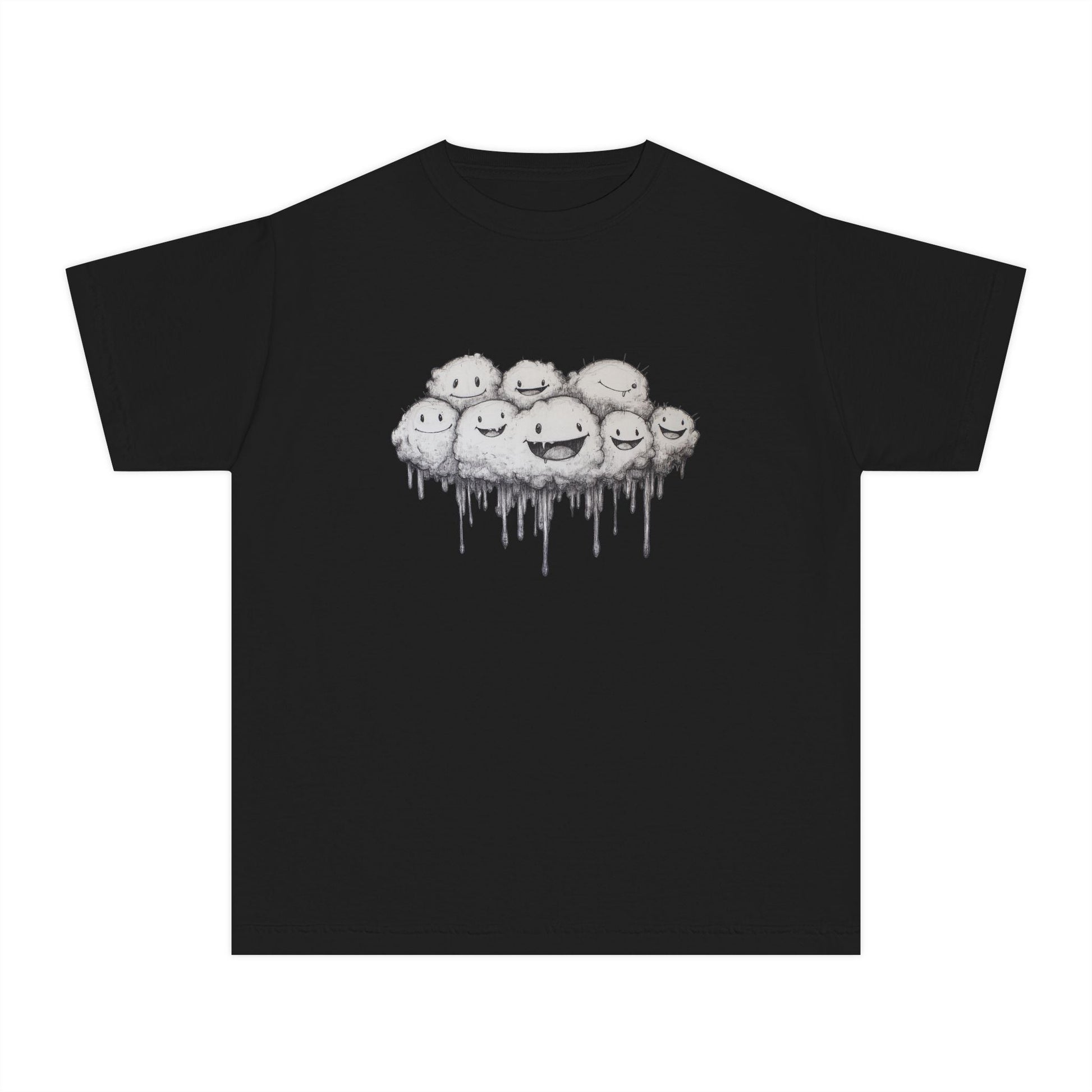 Cartoon cloud youth tee - Adorable maroon t-shirt for kids