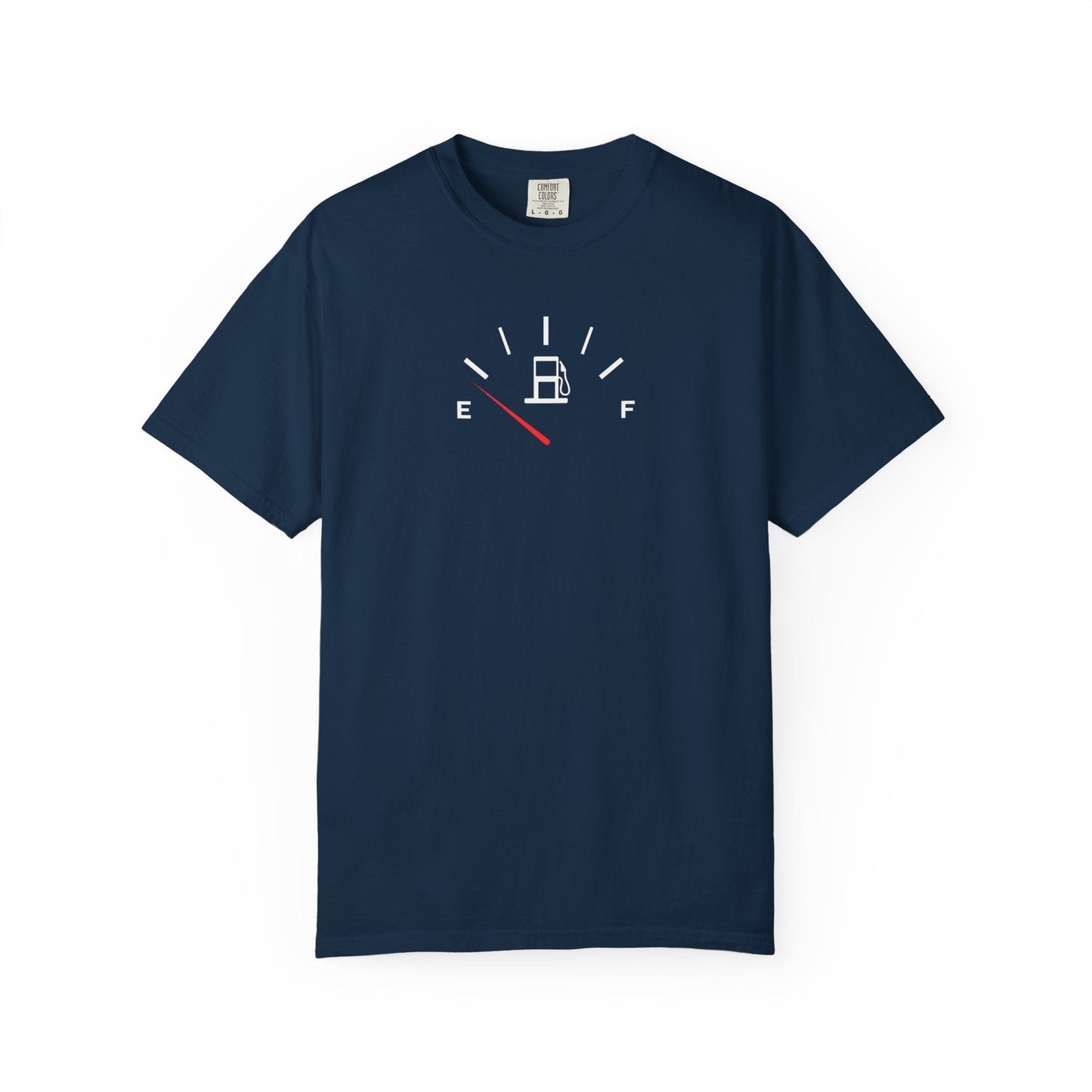 Stylish T-shirt featuring a fuel level dashboard design for car enthusiasts