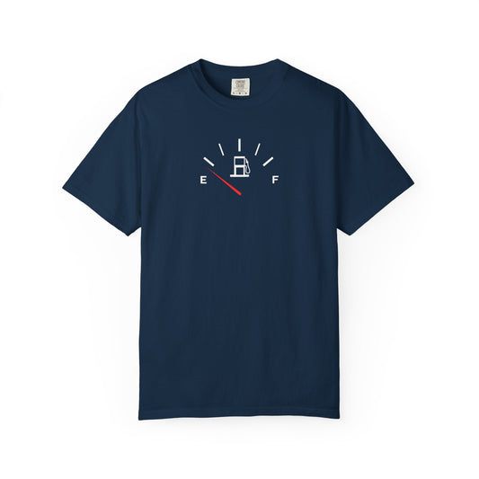 Stylish T-shirt featuring a fuel level dashboard design for car enthusiasts