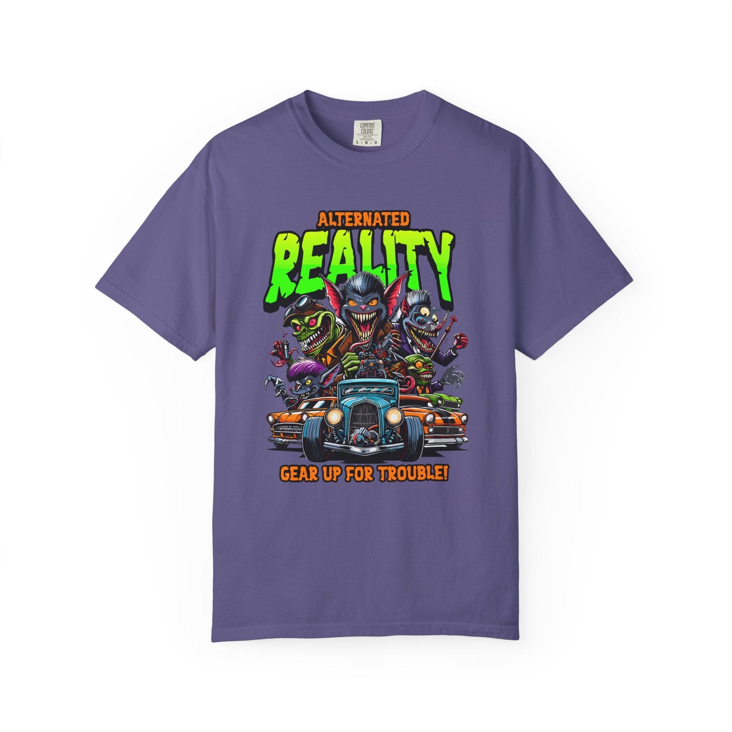 Funny monsters T-shirt with vintage hot rod graphic design